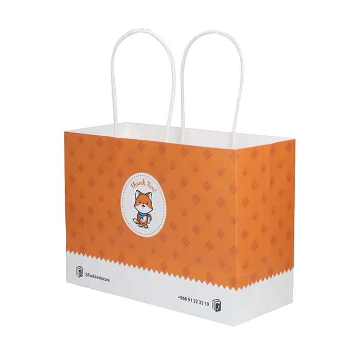 Luxury Ribbon Handle Boutique Shopping Packaging Customized Printed Euro Paper Gift Bags With Logo