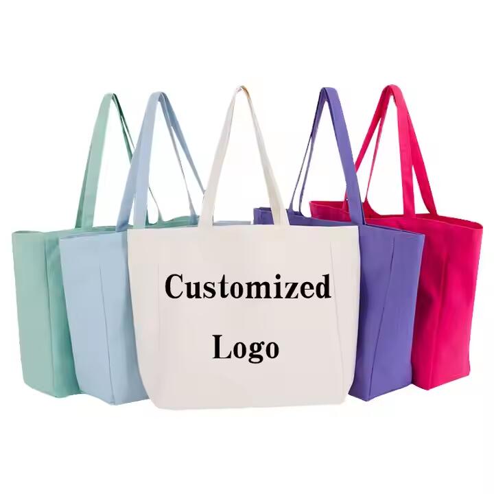 Hot Sale Reusable Cotton Bag Canvas Shopping Tote Bag With Custom Printed Logo