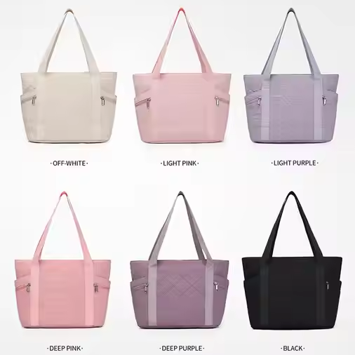 Large Capacity Casual Tote Travel Bag With Diamond Grid Luxury Polyester Shoulder Handbag