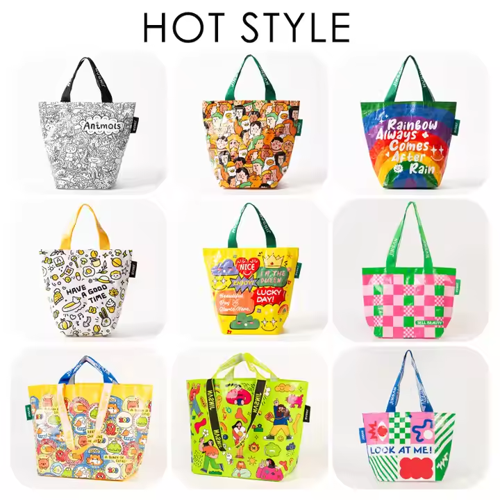 Fashion Waterproof Shoulder Tote Pp Woven Bag High Quality Custom Design Boutique Clothing Gift Shopping Laminated Pp Woven Bag