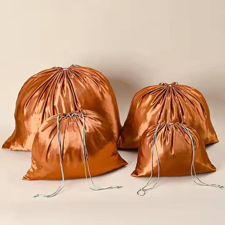 Custom Logo Satin Silk Silk Dust Bag For Handbags Travel Silk Storage Bag Drawstring Multi-Dimension