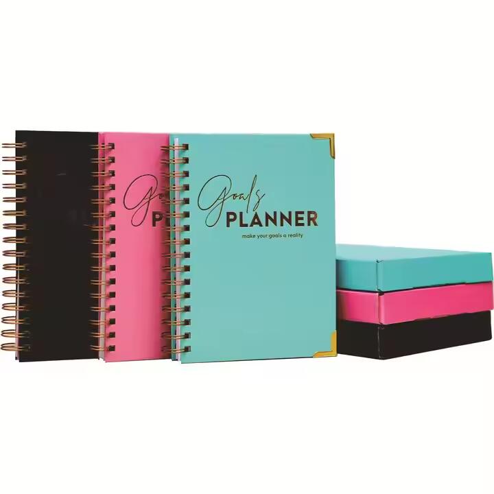 Wholesale Custom Gold Coil A5 Planner Hardcover Organizer Daily Notebook Office Gift Stationery Supplies