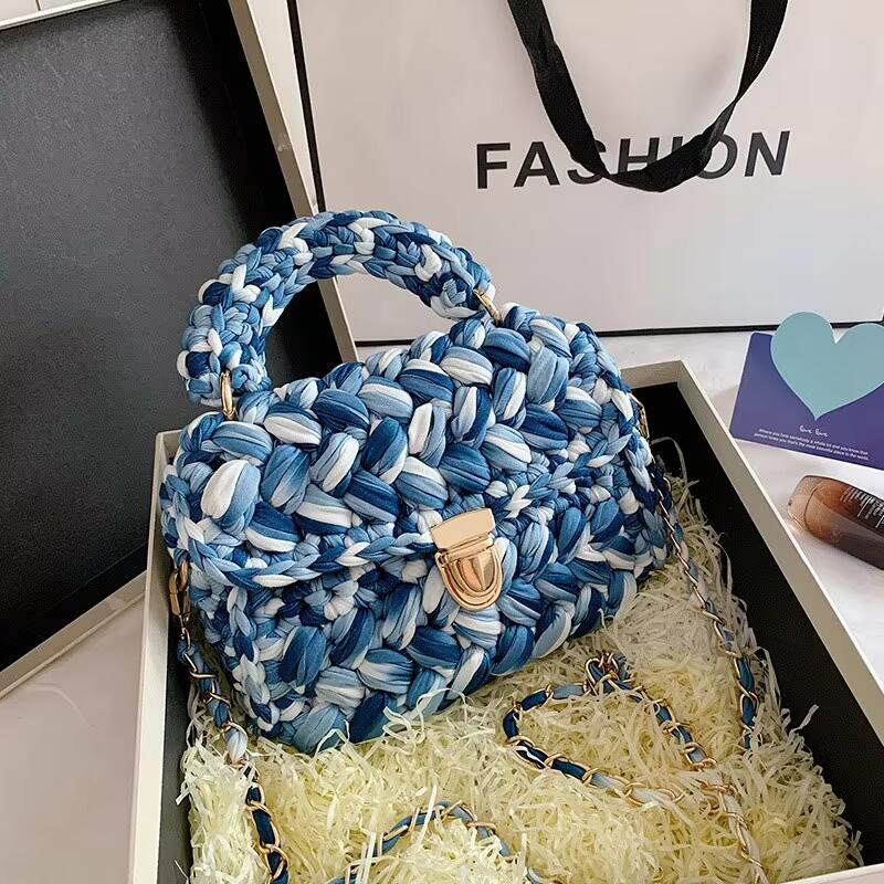 Fashion Handbags Stars With The Same Paragraph Hand-Woven Bag Ins Net Red Cloth Bag