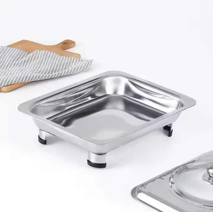 Factory Direct Commercial Hotel Food Warmer Stainless Steel Restaurant Buffet Chafing Dish With Lid Dish Plate