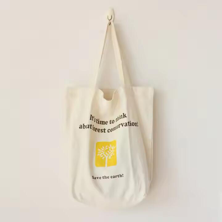 Natural Blank Custom logo Printed Eco-friendly Cotton Canvas Tote Bags