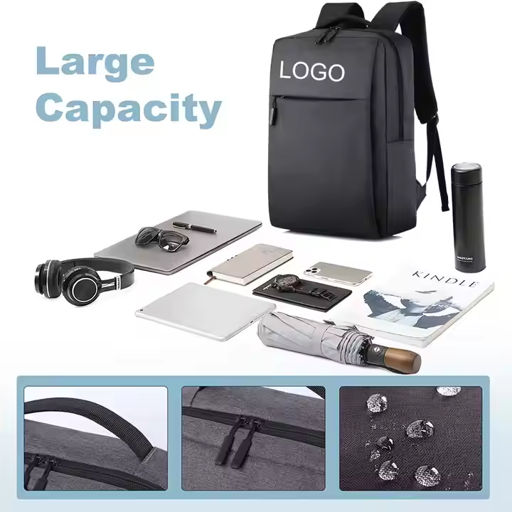 Logo Custom Multifunctional Simple Business Style Travel Bag Waterproof Oxford Leisure Computer Laptop Backpack Bag With USB