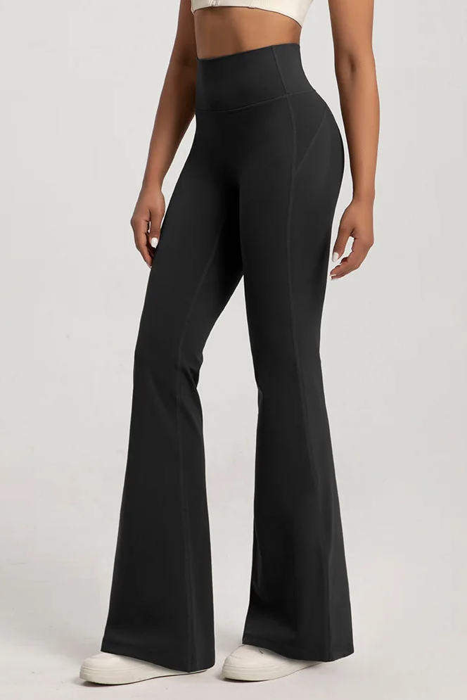 Naked High Waisted Waist Cinching Hip Lifting Fitness Exercise Elastic Bell Bottom Pants Women Casual Outdoor Running Yoga Pants