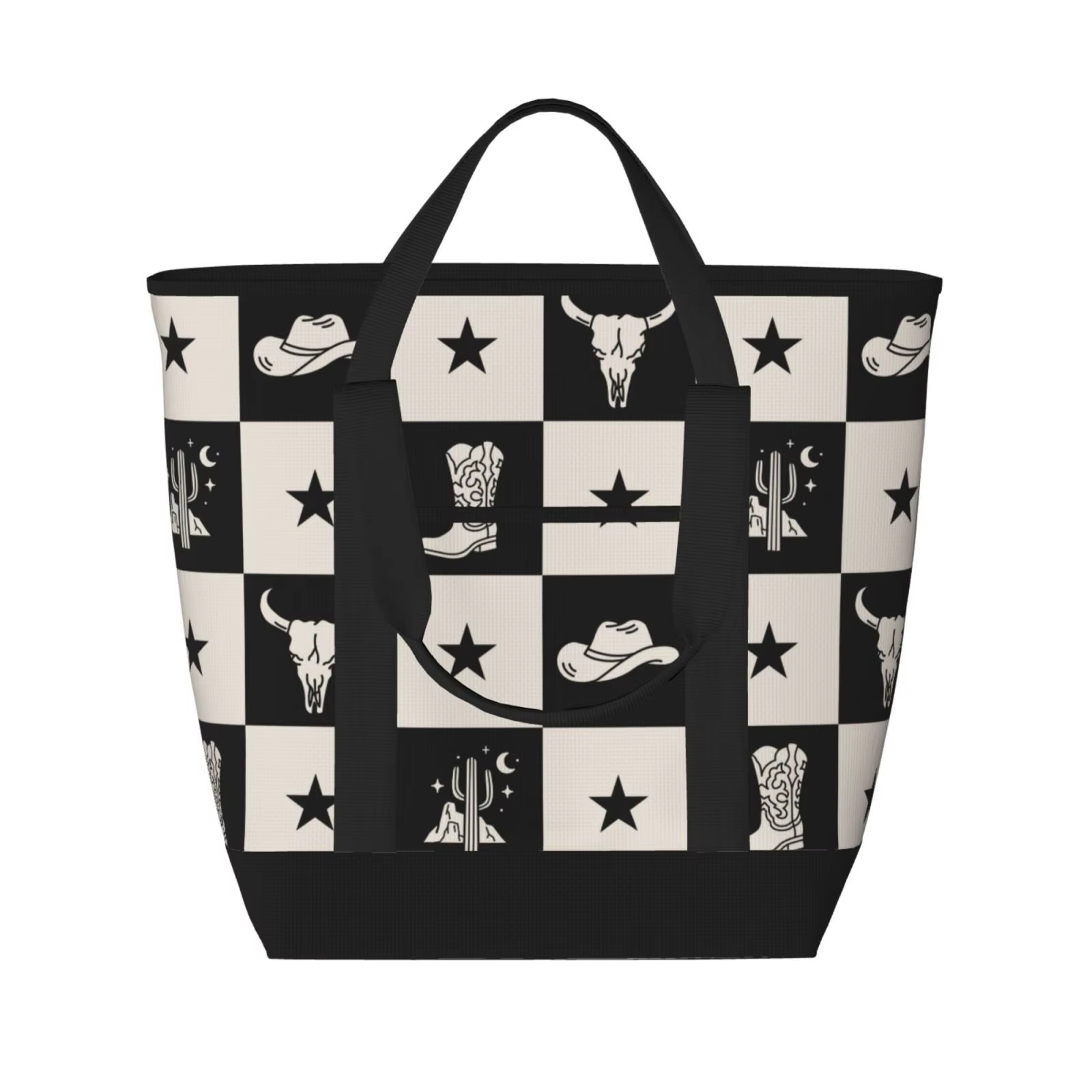 Designer Large Camping Picnic Cow Print Food Travel Shoulder Bag Portable Handbag Lunch Insulated Cooler Tote