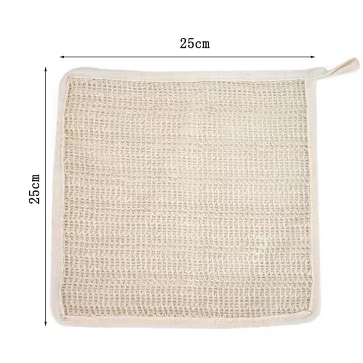 Wholesale Eco Friendly Reusable Bath Supplies Exfoliating Loofah Towel Sisal Natural Bath Wash Cloth Body Sponge Washing Cloth
