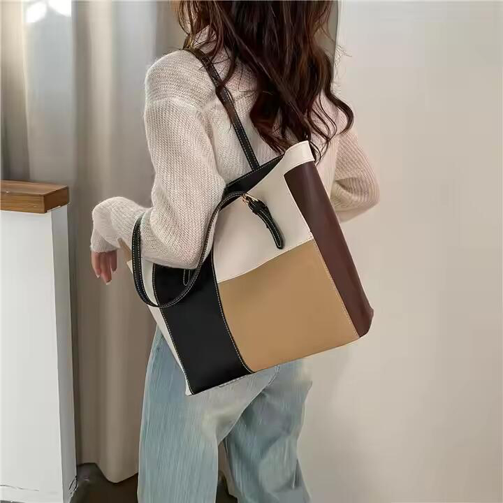 Large Capacity Female Shoulder Underarm Bag Fashion Texture Big Size Pu Leather Handbag Tote Bags For Women