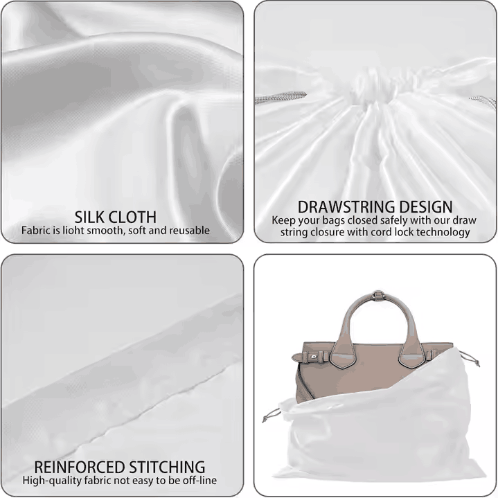Custom Logo Satin Silk Silk Dust Bag For Handbags Travel Silk Storage Bag Drawstring Multi-Dimension