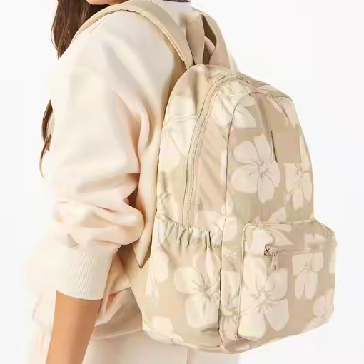 Hawaii Print Women Backpack Custom Lightweight Travel Hawaiian Ripstop Polyester Backpack
