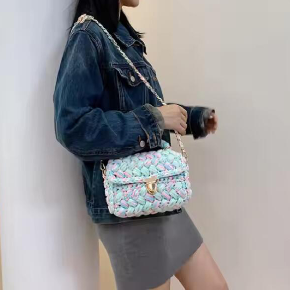 Fashion Handbags Stars With The Same Paragraph Hand-Woven Bag Ins Net Red Cloth Bag