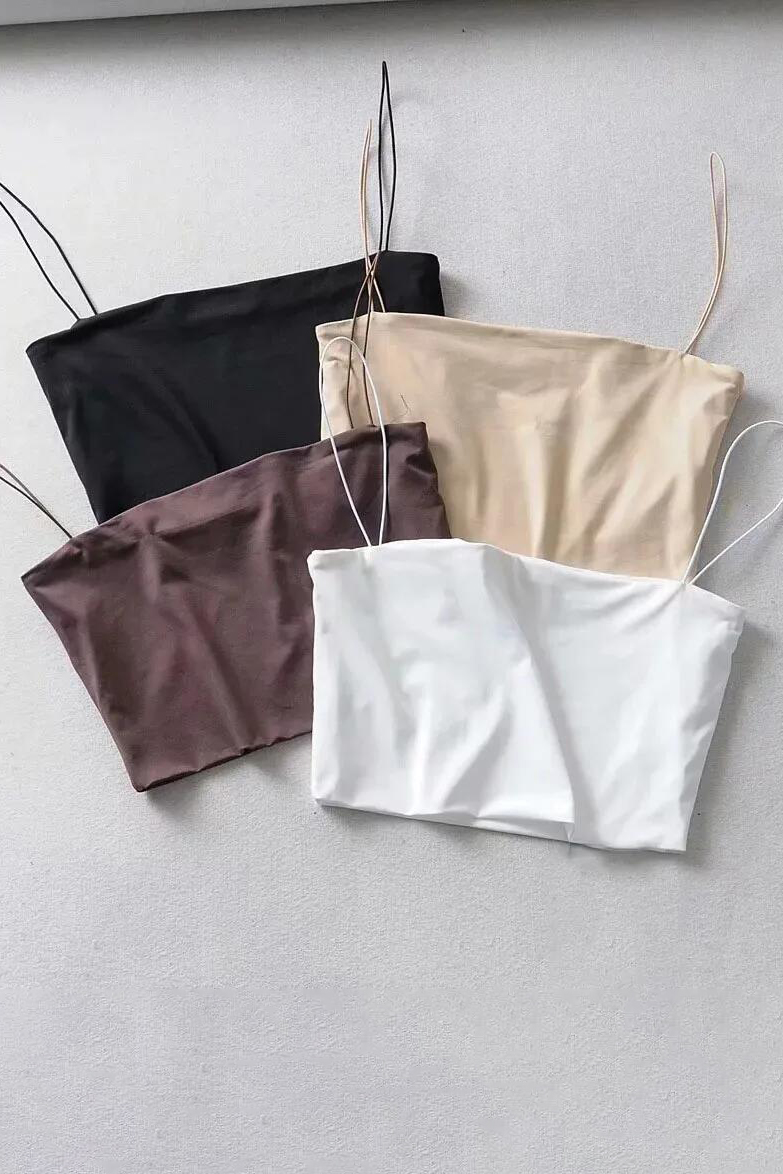 Women's Crop Top Sexy Elastic Cotton Camis sleeveless Short Tank Top Bar