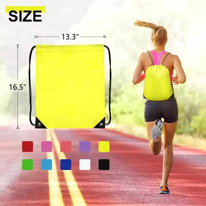 Wholesale Customized Eco-Friendly Polyester Nylon Drawstring Backpack Printed Sport Style Promotional Gift Bag Price
