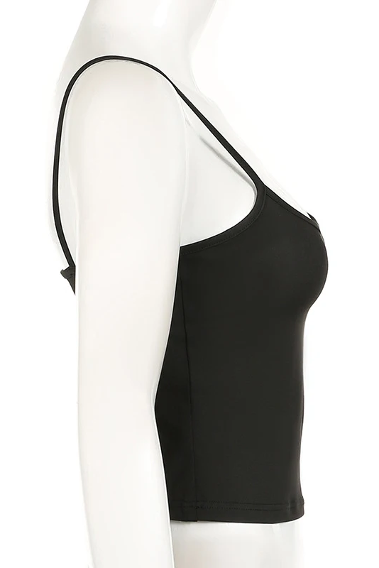 Basic Solid Camis Casual Sleeveless Spaghetti Strap Top Women Harajuku All-match Cropped Tops Vintage Clothing