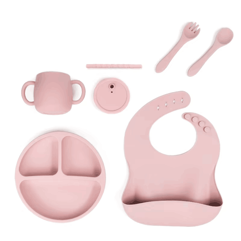 Top Seller Baby Supplies Silicone Baby Feeding Set Newborn Set Gift Baby Plate Set