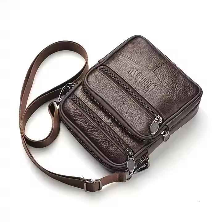 Men Genuine Leather Crossbody Bag Business Messenger Side Shoulder Bag Casual for Men Gifts