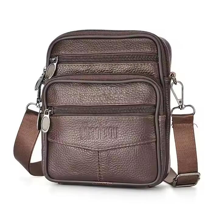 Men Genuine Leather Crossbody Bag Business Messenger Side Shoulder Bag Casual for Men Gifts
