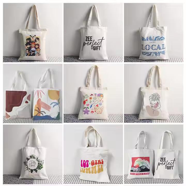 Wholesale Cotton Shopping Canvas Tote Bag Style Size Customized Foldable Canvas Reusable Shopping Bag with Custom Printed logo