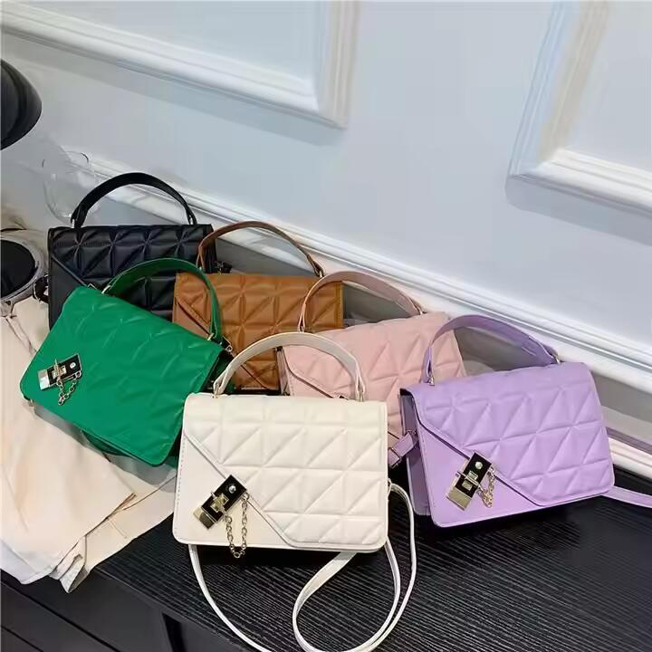 Fashion Simple Style Handbags Women Supplier Design Solid Color Square Female Shoulder Small Ladies Crossbody Bag