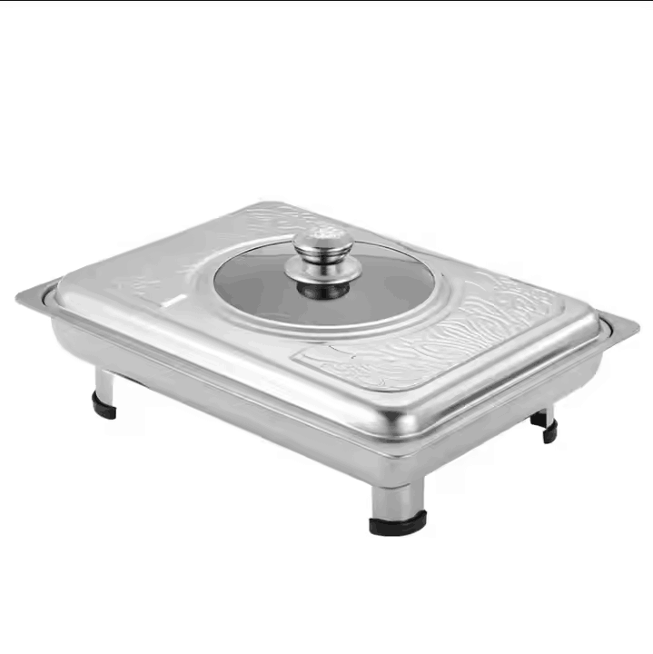Factory Direct Commercial Hotel Food Warmer Stainless Steel Restaurant Buffet Chafing Dish With Lid Dish Plate