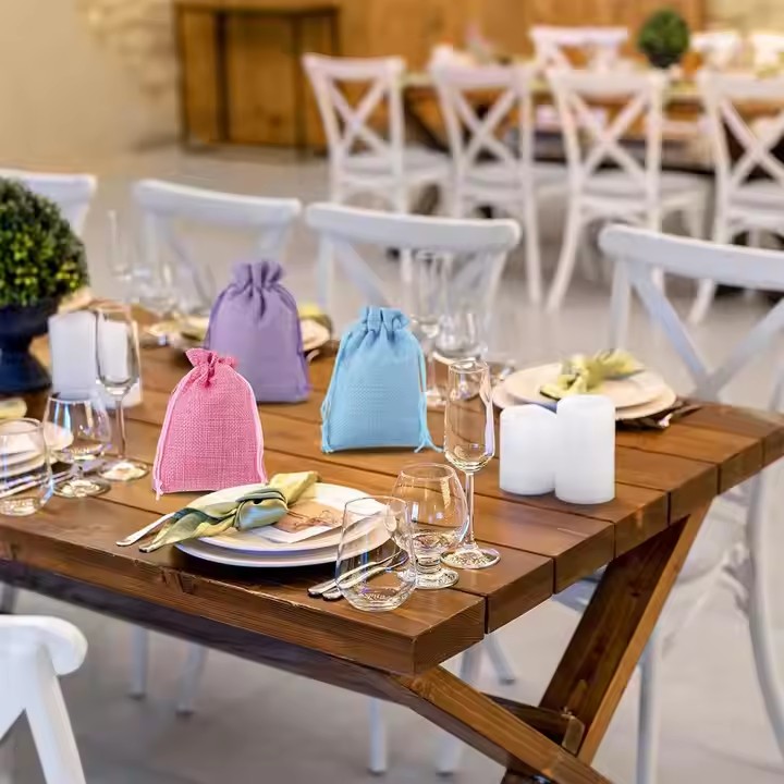 Linen Drawstring Flap Pocket Storage Gift Bag for Candy Wedding Packaging Cross-Border Drawstring Storage Pants Shopping Bags