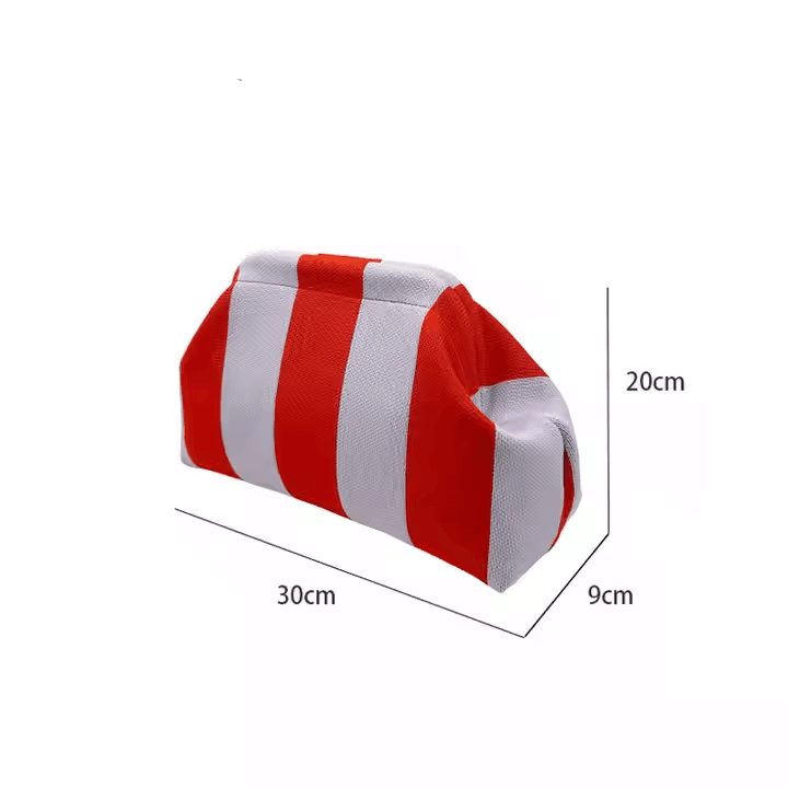 Custom Logo New Women's Striped Knit Handbag For Commuting Chic And Versatile Cloud Design Woven Cosmetic Bag