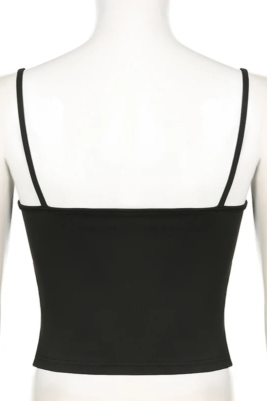 Basic Solid Camis Casual Sleeveless Spaghetti Strap Top Women Harajuku All-match Cropped Tops Vintage Clothing