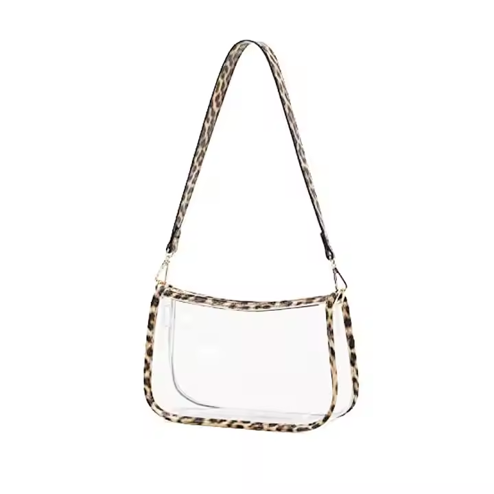 Custom Logo Clear Purse Handbag Stadium Approved Small Tote Bag Transparent Pvc Shoulder Bag