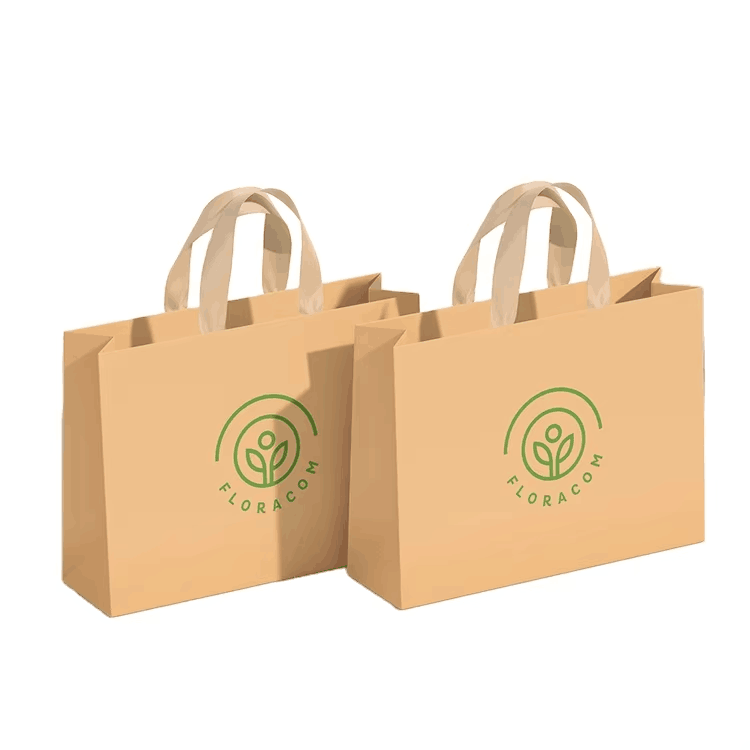 Wholesale Custom Printed Logo Luxury White Paper Bag Retail Boutique Shopping Gift Paper Bags With Your Own Logo