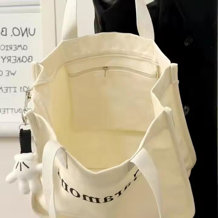 Custom Logo Popular Fashion Heavy Duty Large Personalized Eco Wholesale Shopping Cotton Canvas Tote Bag With Pocket