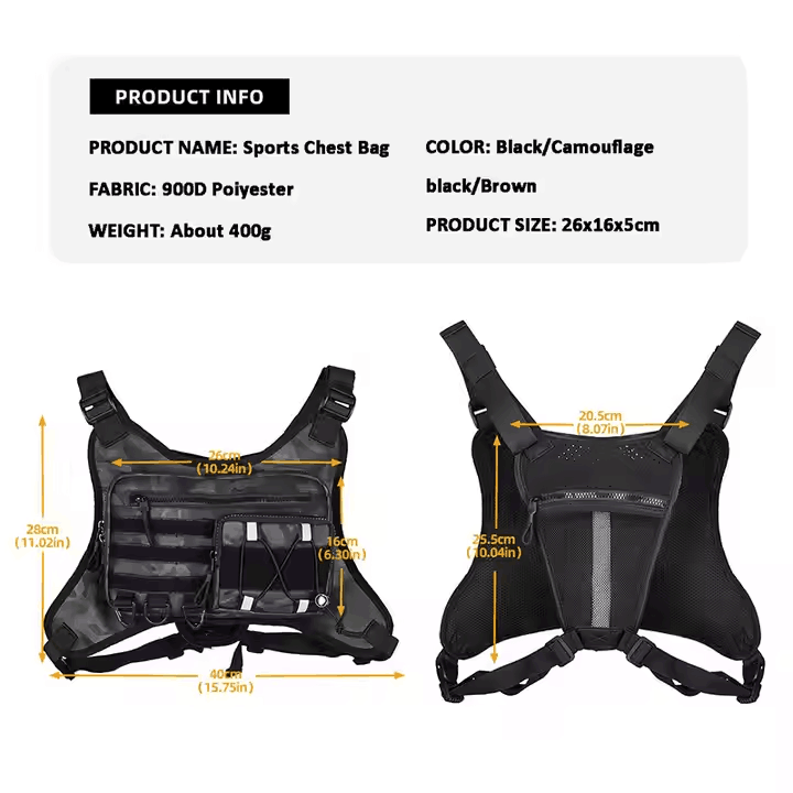 Custom Logo Outdoor Sport Chest Pack Rig Tactical Vest Waterproof Edc Chest Bag With Zipper Closure For Men And Women