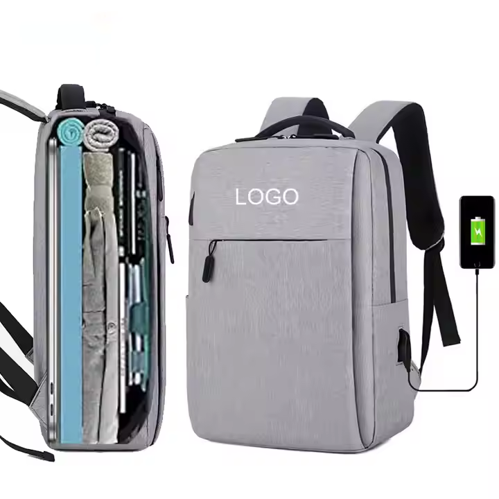 Logo Custom Multifunctional Simple Business Style Travel Bag Waterproof Oxford Leisure Computer Laptop Backpack Bag With USB