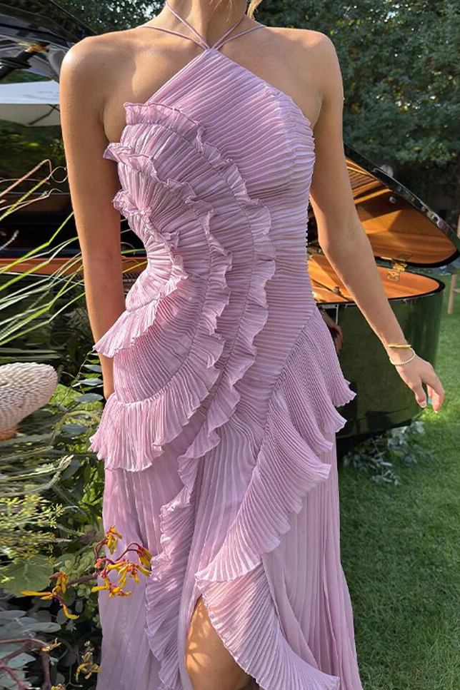 Lace V-Neck Patchwork Maxi Dress Women Backless High Waist Slim Spaghetti Contrast Party Dress Female Long Dress