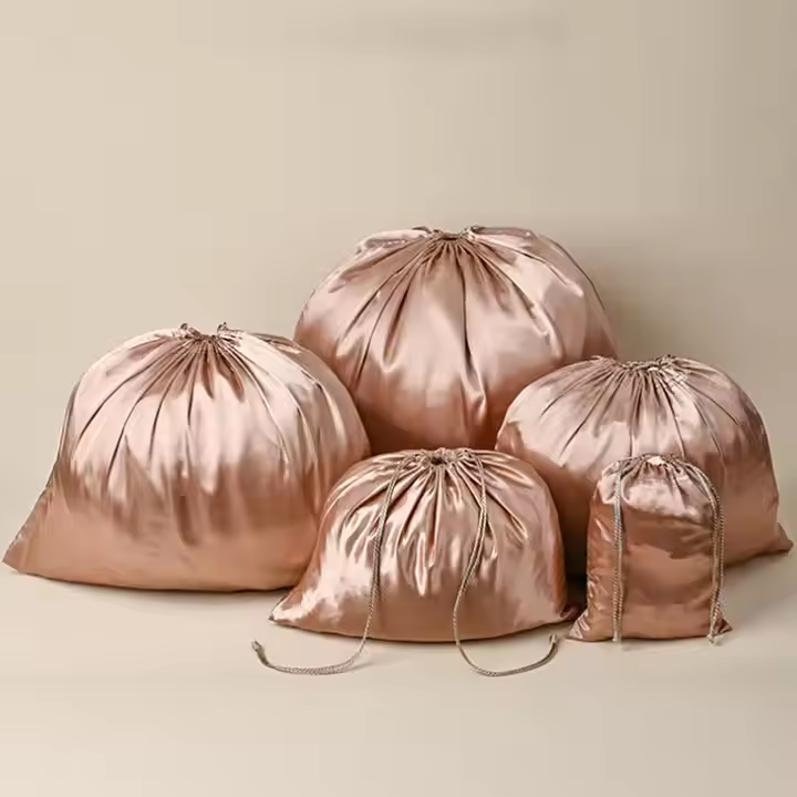 Custom Logo Satin Silk Silk Dust Bag For Handbags Travel Silk Storage Bag Drawstring Multi-Dimension