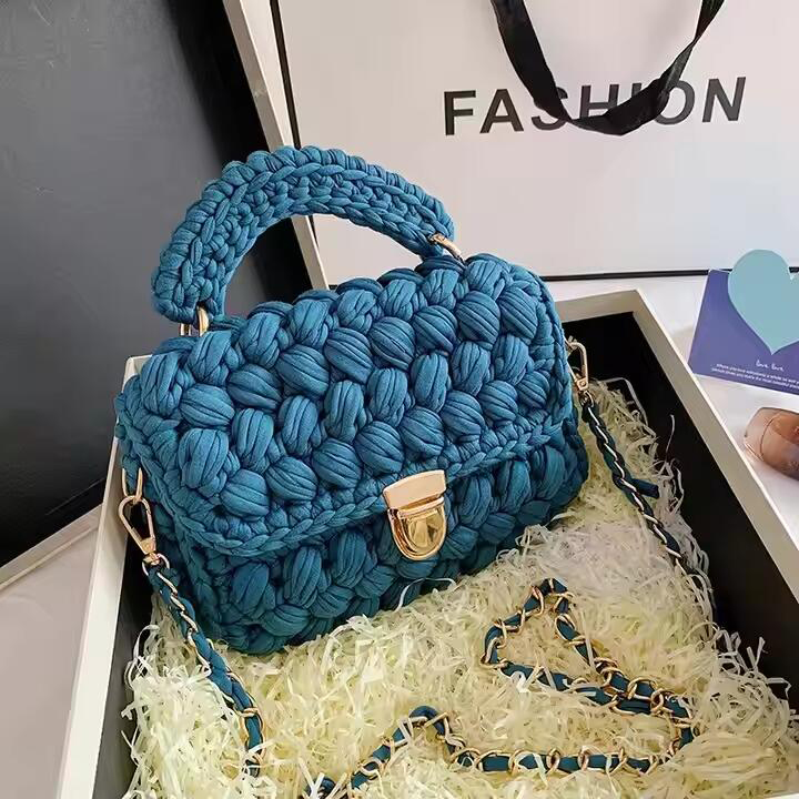 Fashion Handbags Stars With The Same Paragraph Hand-Woven Bag Ins Net Red Cloth Bag