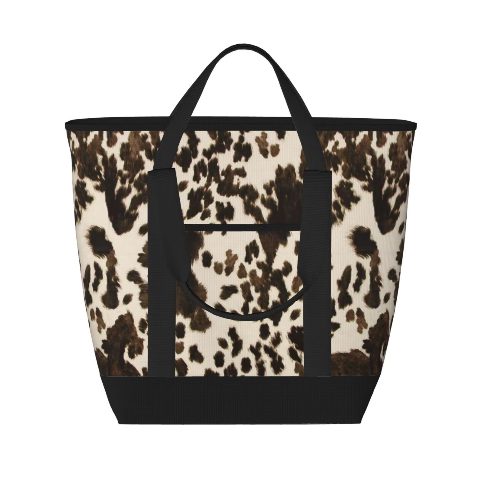 Designer Large Camping Picnic Cow Print Food Travel Shoulder Bag Portable Handbag Lunch Insulated Cooler Tote