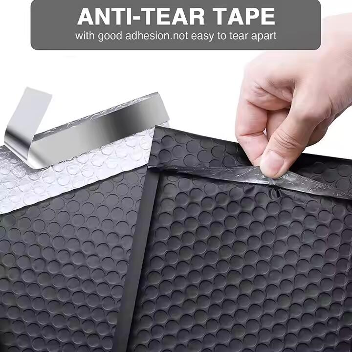 Stock Sizes Waterproof Padded Envelopes Black Bubble Mailers Customized Logo Self Seal Protective Packaging Poly Bubble Bags