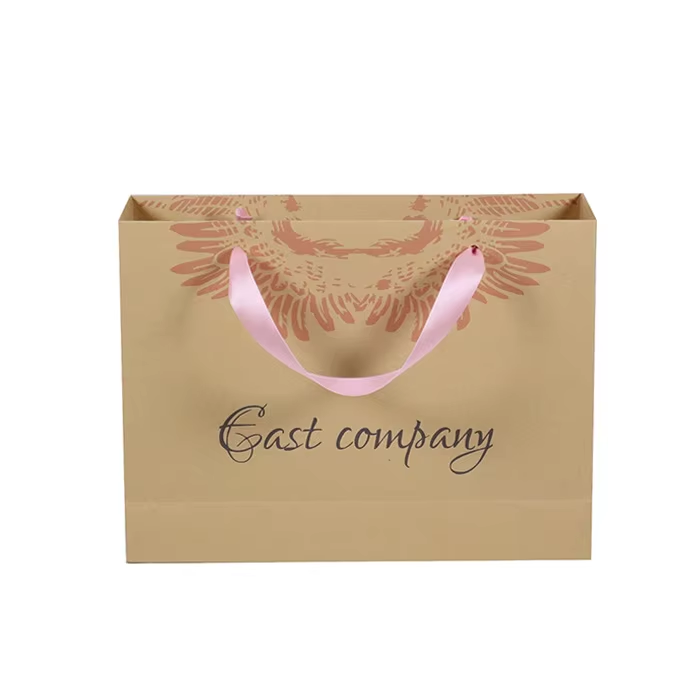 Luxury Ribbon Handle Boutique Shopping Packaging Customized Printed Euro Paper Gift Bags With Logo