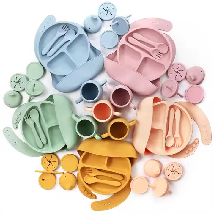 Top Seller Baby Supplies Silicone Baby Feeding Set Newborn Set Gift Baby Plate Set