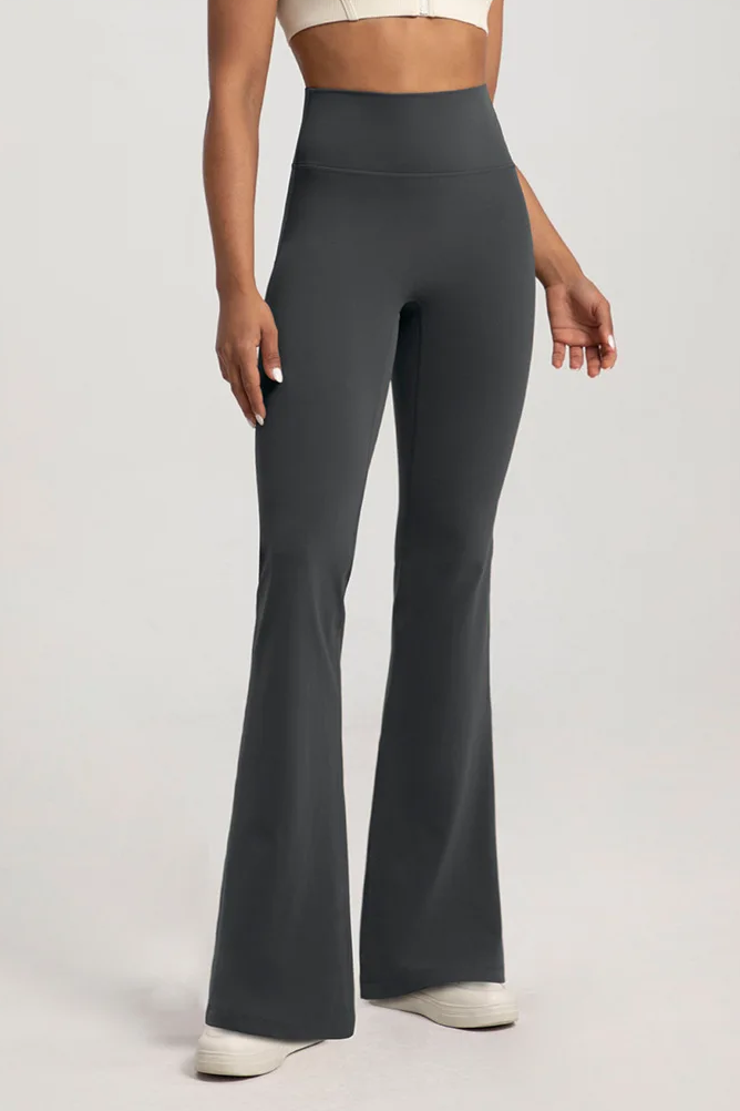 Naked High Waisted Waist Cinching Hip Lifting Fitness Exercise Elastic Bell Bottom Pants Women Casual Outdoor Running Yoga Pants