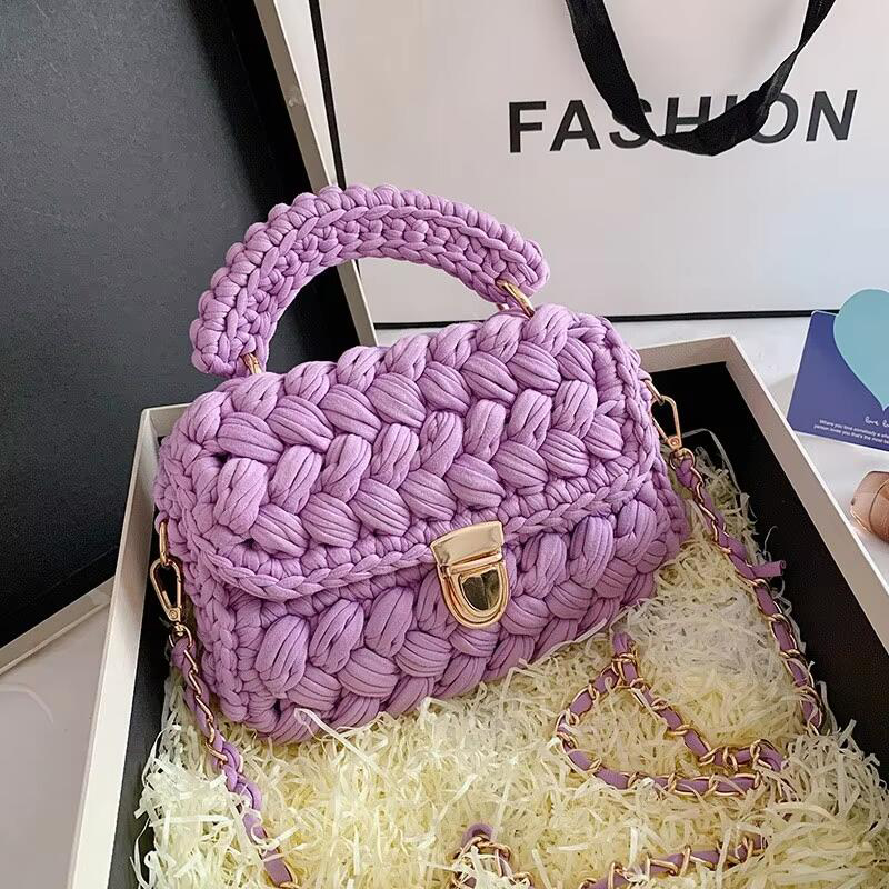 Fashion Handbags Stars With The Same Paragraph Hand-Woven Bag Ins Net Red Cloth Bag