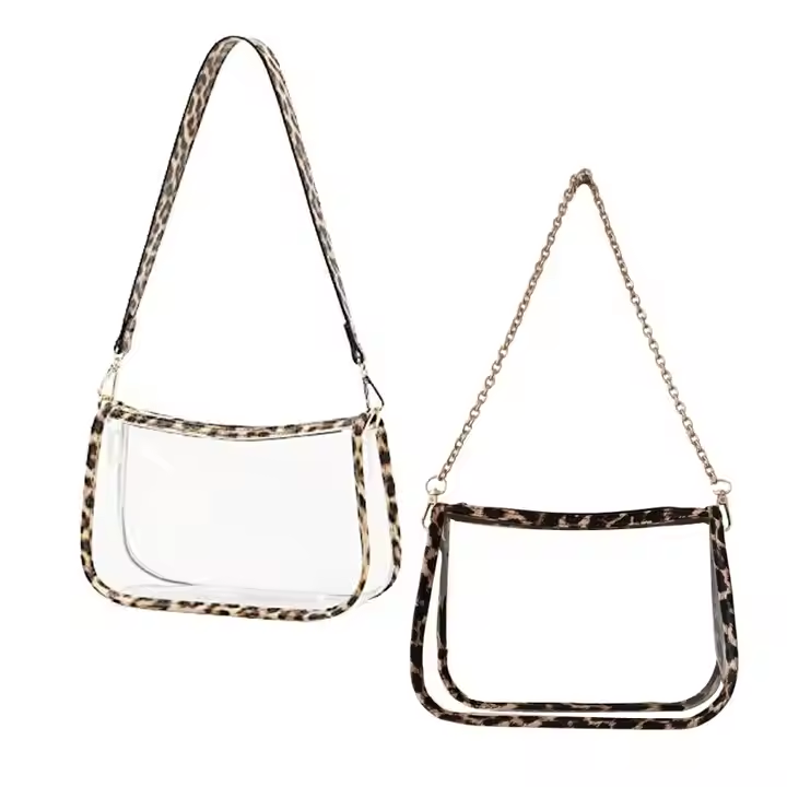 Custom Logo Clear Purse Handbag Stadium Approved Small Tote Bag Transparent Pvc Shoulder Bag