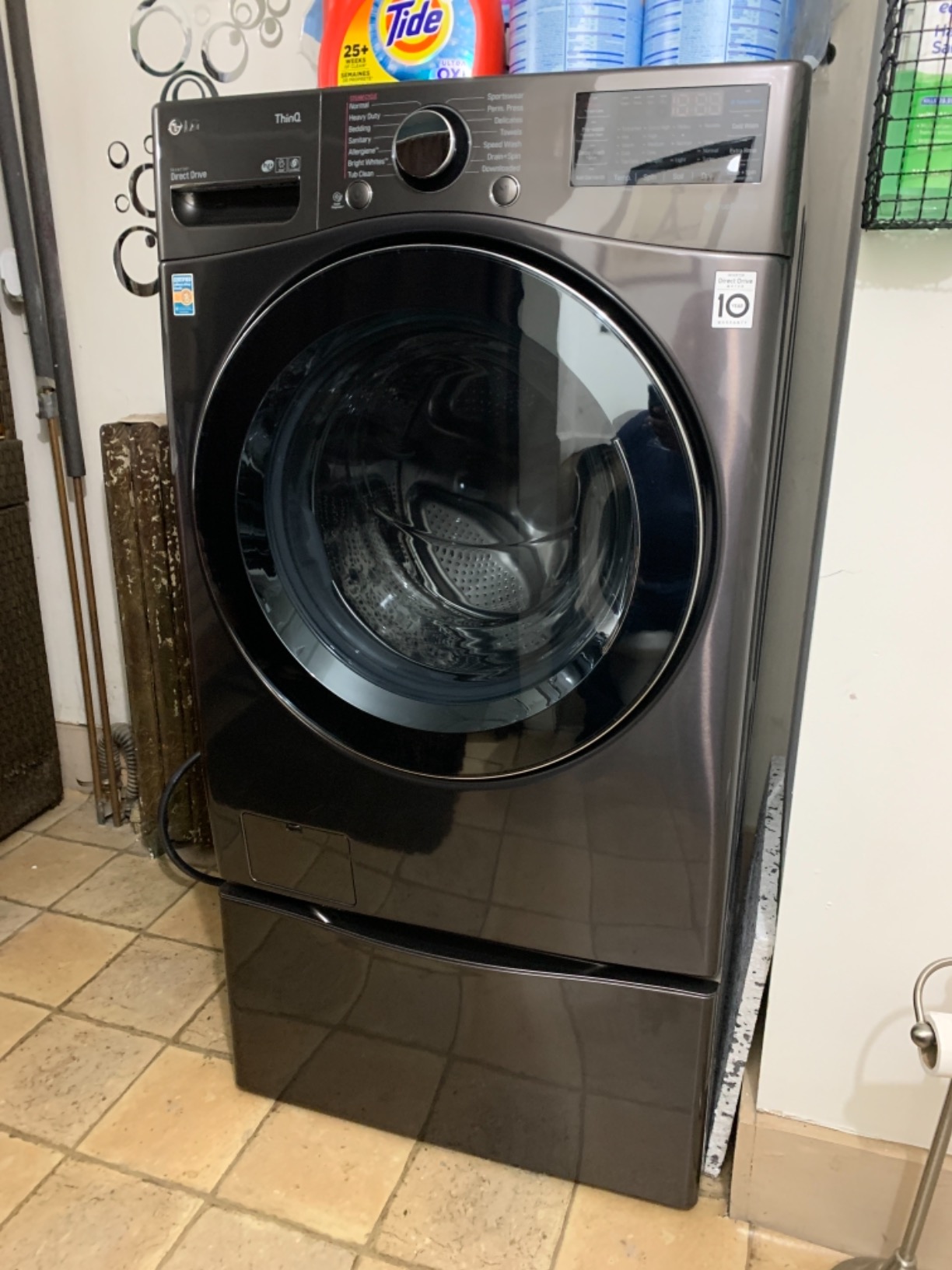 12-16 poundsSmart Wi-Fi Enabled All-In-One Washer/Dryer with TurboWash Technology