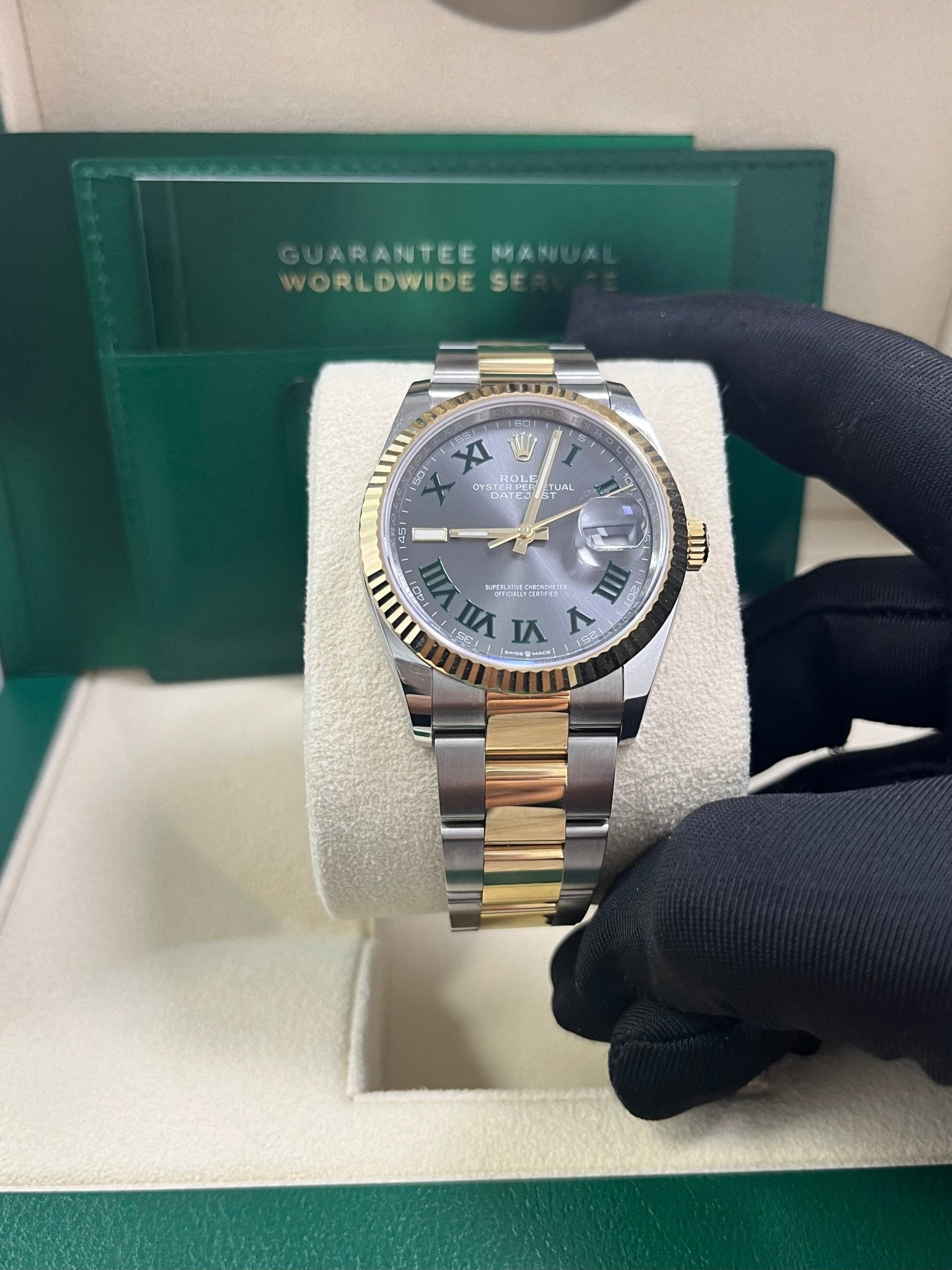 Rolex Datejust 36mm Wimbledon Dial Yellow Gold and Steel 126233