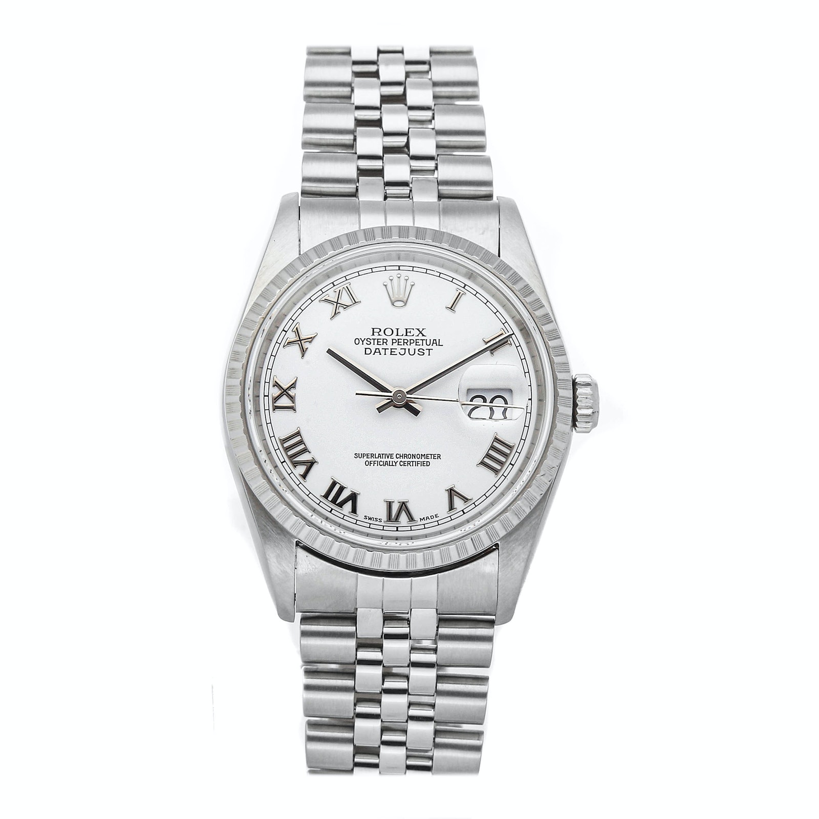 Rolex Super Clone Watch : Datejust 16220 WHT ROM JUB