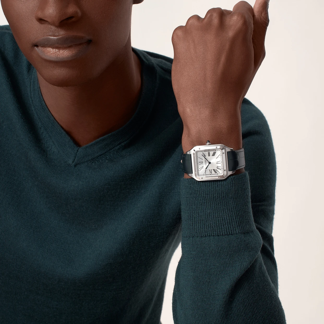 CARTIER SANTOS-DUMONT Blue Strap XL Model 46.6 mm WSSA0032