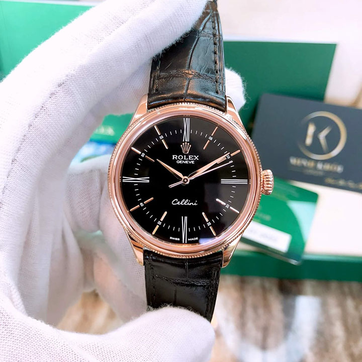 Rolex Cellini Men’s 39mm m50505-0009 Automatic Leather Strap