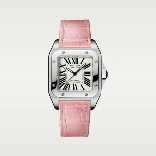 CARTIER SANTOS 100 Pink Strap 35.6mm W20126X8